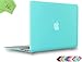 Price comparison product image UESWILL Smooth Soft-Touch Matte Frosted Hard Shell Case Cover for MacBook Air 13" + Microfibre Cleaning Cloth, Turquoise