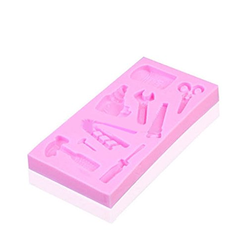 Gazechimp Silikon Ausstechformen Fondant Form , Topper Hammer Schraubenschlüssel Muster - 7