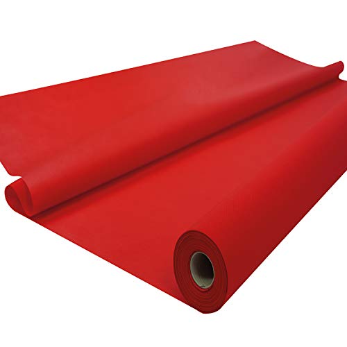 Fachhandel für Vliesstoffe Sensalux Tischdeckenrolle, stoffähnliches Vlies, Oeko-TEX Standard 100 - Klasse I Zertifiziert, 1,50m x 25m, Rot