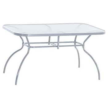 Amazon.de: greemotion Tisch Prag silber, Gartentisch mit klarer