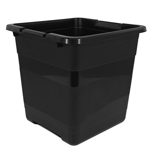 30 Liter Kunststoff Box Aufbewahrungsbox + Deckel schwarz Archivbox Multibox Drehstapelbox - 3