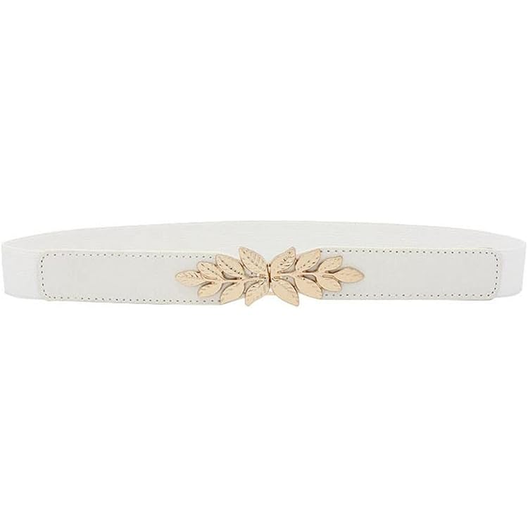 Lot De 2 Ceintures Fines élastiques Pour Femme - Boucle Dorée - 2,5 Cm Large - Pour Robes, Jupes, Pantalons