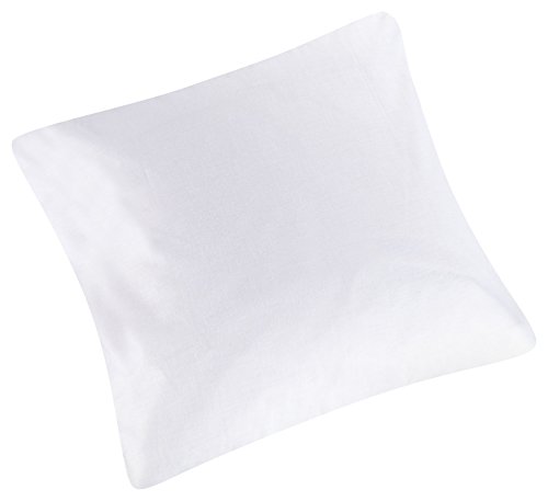 2er Pack Microfaser Kissenbezug Kissenhülle Dekokissen (40×40, WEISS) - 3