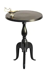 Elleinterio Living Room Furniture Round Table with Signature Black Finish - Decorative Side Table - Office Decor Coffee Table 22