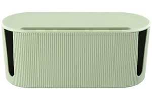 HUSALSEA Kabelbox Kabelmanagement Box mit Deckel, Kabel und Steckdosen Verstecken ，Kunststoff Kabel Organizer Box Grün,für Kabel/Steckdosenleisten, Geeignet für Heim und Bürogebrauch
