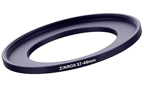 ZINROX® 37-49mm Step Up Lens Filter Adapter Ring, Set of 1 Piece - Size : 37-49mm Stepping Ring