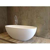 Modell Imola Inkl Ablaufventil Siphon Oval Weiss Freistehende Badewanne Mineralguss 160 X 71 Crate Cl
