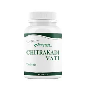 AROGYAM Ayurveda Chitrakadi Vati Tablets, Herbal Ayurvedic Medicine, Relief from Indigestion ( 60 Tablets )
