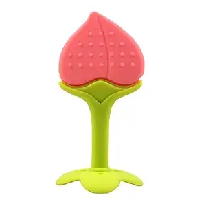 Kidzvilla Baby Boys and Baby Girls Silicone Dental Care Teether (Peach)