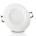 Produktbild 1er Set 230V Decken Einbaustrahler MARINO IP44; Weiß; rund; 5W = 50W; Warm-Weiß (2900k); nur 30 mm Einbautiefe; Einbauleuchte für Bad, Feuchtraum + außen; Rostfrei (Material: Kunststoff)