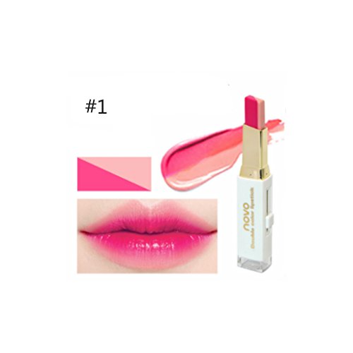 MagiDeal Dual-Farben Lippenstift Feuchtigkeitsspendende Farbverlauf Mode Make-up Lip Balm Langanhaltende Lip Gloss – # 1 - 8