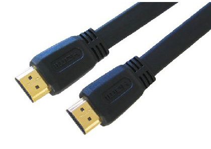 1.5m Flachband HDMI Kabel – Premium-Qualität / 24k vergoldet / 1080p / v1.3 (spätestens) / Audio / Video / Blei / geschirmt - 2