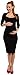Happy Mama Women's Maternity 3/4 Sleeve Stretch Bodycon Midi Dress 342p (Black, 14)