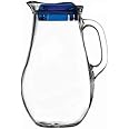 Pasabahce Bistro Glass Jug with Blue Lid from The Original Pasabahce from Turkey | Durable & Stylish Glassware for Water, Juice & Other Beverages | Easy to Clean & Dishwasher Safe (1850 ml, 1 Pc).