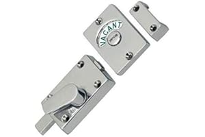 IRONZONE® Polished Chrome Bathroom Toilet Lock Door Indicator Bolt Vacant & Engaged with Keep and Fixing for Toilet Bathroom and Shower, Maintain Your Privacy