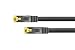 Produktbild PYTHON RJ45 Ethernet LAN Patchkabel mit Cat. 7 Rohkabel, mit Rastnasenschutz RNS und Nylongeflecht, S/FTP, PiMF, halogenfrei, 500MHz, OFC, 10-Gigabit-fähig (10/100/1000/10000-Base-T Ethernet Netzwerke) - z.B. für Patchpanel, Switch, Router, Modem - schwarz, 15m