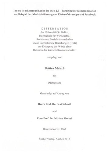 Preisvergleich Produktbild Innovationskommunikation im Web 2.0 – Partizipative Kommunikation am Beispiel der Markteinführung von Elektrofahrzeugen auf Facebook (Berichte aus der Betriebswirtschaft)
