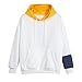Produktbild Moonuy Frauen weiß Hoodie Damen Langarm-Sweatshirt Katze Brief gedruckt mit Kapuze Patchwork Pullover Tops Taschen Bluse