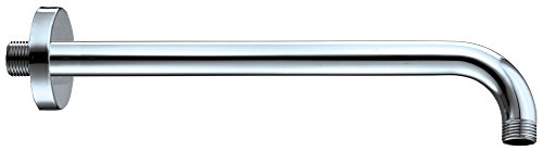 Luxus Design Wandarm rund 90 grad 30 cm Wandanschlussbogen für Kopfbrausen, Regenbrausen, Wellnessbrausen verchromt 1/2 Zoll