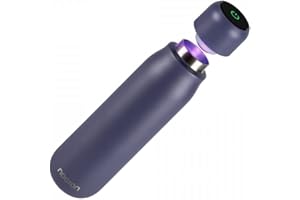 Noaton Naturaq 600 ml, borraccia isolata UVC autopulente, distrugge il 99,99% dei batteri, ecologico, in acciaio inox, fondo gommato, thermos, per uso domestico e campeggio