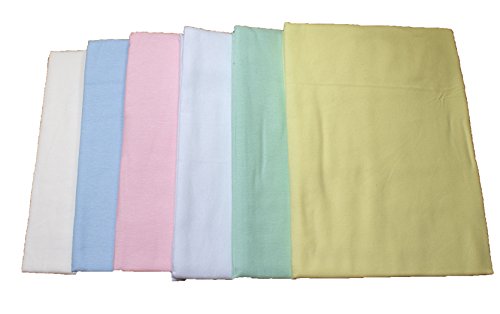 Baby flannelette flat sheets for moses basket pram 100% cotton 75cm x 100cm white cream pink blue lemon mint (Pink)