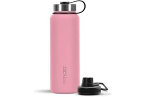 720°DGREE Borraccia termica 1,2 litri "noLimit" - Bottiglia acqua termiche in acciaio inox - Senza BPA - Borracce perfetto per bevande calde, fredde, università, ufficio, all'aperto +2 Coperchi