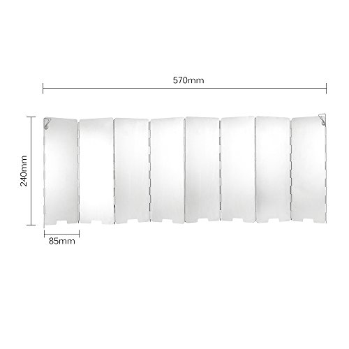 TOMSHOO 8 Stücke Outdoor Aluminium Windschutz für Alle Arten von Feuerstellen BBQ Windschutzscheibe - 4