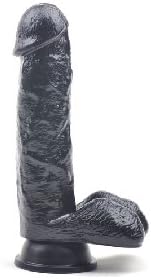 7.48 Black Realistic Skin Feeling Suction Cup Love Wand