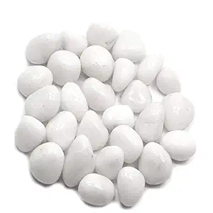 2 KG Decorative White Polished Pebbles for VASE Filler, Home Garden, Aquarium, PLANTERS Fountain, Landscaping