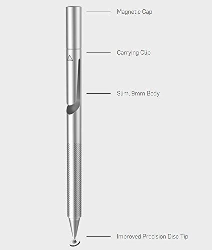Adonit Jot Pro 2.0 Metall Stylus für Apple iPad/iPhone/Tablet inkl. Dampening/Clip/Precision Disc schwarz - 5