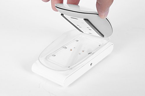 G&BL Charging Base – Ladestation – Ladegerät für Apple Magic Mouse inkl. 2x 600mA Batterie Packs – USB Kabel 1m – weiß - 2