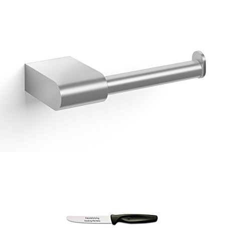 Preisvergleich Produktbild Zack ATORE Toilettenpapierhalter matt + Edelstahlstyling Universalmesser im Set