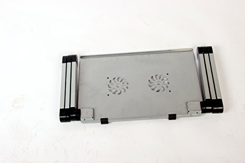 Colorfulword Einstellbare Frühstück Tablett Belüftete Laptop Tabelle Notebook Laptoptisch Laptop Ständer Tisch – Aluminium – Ausklappbare Ebenen - 2