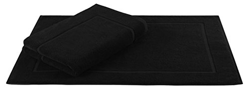Betz Badvorleger Größe 50×70 cm 100% Baumwolle Badematte Badteppich Duschvorlage Premium Qualität 650 g/m² Farbe Schwarz - 2
