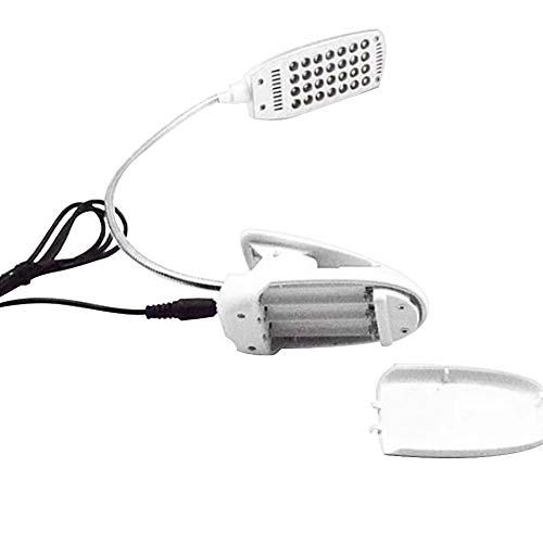 Preisvergleich Produktbild LED Klemmleuchte Leselampe, Klemmleuchte Buchlampe 28 LED Wiederaufladbare Leselampe, USB28 Licht Halter Tischlampe, 360° Flexibel LED Klemmleuchten, Tragbar Für Kindle, Buch, Nacht Lesen