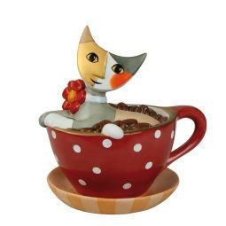Goebel 66882754 "Pausa caffeè" Spardose, Biskuitporzellan, bunt, 12,5 x 10 x 13 cm