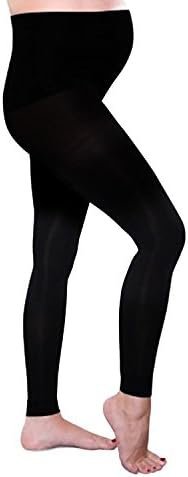 Maternity Leggings Full Ankle Length &amp; Cropped Cotton Pregnancy Leggings Very Comfortable All Sizes (20, Black Full Length)