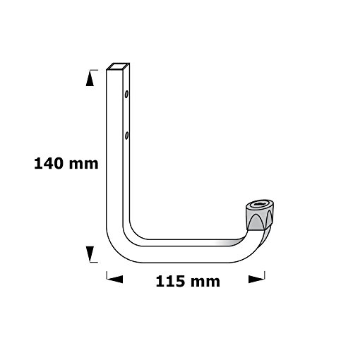 6 Stk. GedoTec® Wandhaken Montagehaken Allzweckhaken aus Stahl | 115 x 140 mm | Stahl verzinkt | Tragkraft 60 kg | Universalhaken – Kellerhaken oder Garagenhaken uvm. | verstärkte Ausführung mit Quadratrohr | Markenqualität für Ihren Wohnbereich - 4