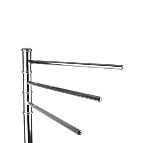 axentia Handtuchständer Lianos ohne Bohren mit drei Armen 86 cm hoch – Handtuchhalter aus Chrom – Handtuchstange stehend – Badetuchhalter verchromt mit Bodenplatte halbrund – Bad Handtuch-Ständer freistehend - 5