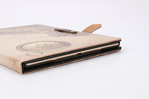 boriyuan Neu Apple Ipad Air 2 Leder Case Hülle Leder Schutztasche im Retrolook für Ipad Air 2 2014 mit Auto Sleep/Wake Funktion, Ipad Air 2 Displayschutzfolie auch inklusive (A12) - 3