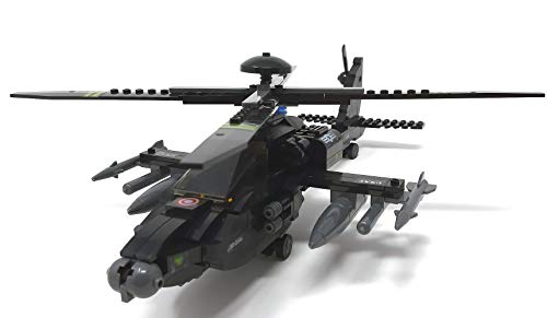 Modbrix 1484020 – ★ Bausteine Apache AH-64 Kampf Hubschrauber mit LED Beleuchtung & Sound inkl. custom US ARMY Special Forces Soldaten aus original Lego© Teilen ★ - 2