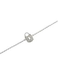 Morgan - Pulsera de metal con oxido de circonio (16 cm)