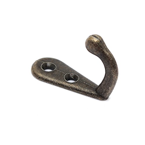 TAPCET 10PCS Kleiderhaken Mantelhaken Haken mit Schrauben Solide europäische Antike Vintage-Kupfer-Legierung für Bad Küche - 5