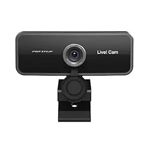 Creative Live! Cam Sync 1080p Full HD Wide-Angle USB Webcam with Dual Built-in Mic, Privacy Lens Cap, Universal Tripod Mount, High-res Video Calling, Recording, and Streaming Camera for PC or Mac