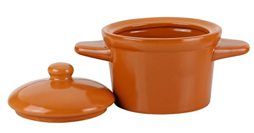 Suppentassen aus Keramik mit Deckel braun – 4 Stück - 2