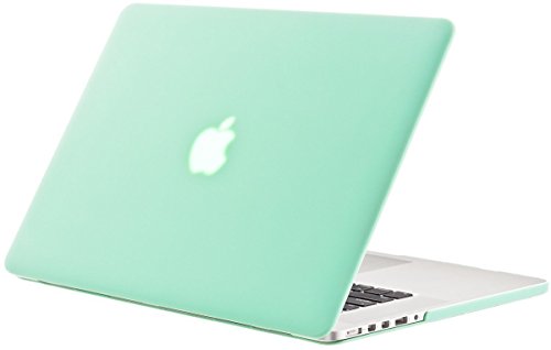 HASESS Matte Harte Schale Clip Snap-on Case für MacBook Pro 15 A1398 + Klar LCD-Schirm-Schutz + Abstimmung Europa UK Layout Tastatur Haut für Neu MacBook Pro 15" mit Retina - Minzgrün