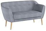 sofa zweisitzer Scandinavian Design Sofa Scandi 2-Sitzer, Kollektion Scandinavian Design, Holzfüße, Couch 2-er, Couchgarnitur, Sofagarnitur, Polstersofa - Wohnzimmer (Grau (Sawana 21))