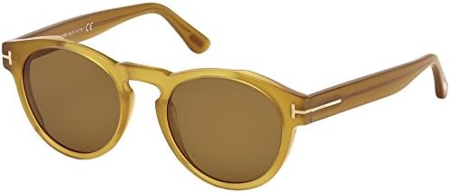 Tom Ford Unisex Adults’ FT0615 41E 50 Sunglasses, Yellow (Giallo)