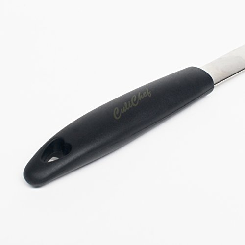 CuliChef Pfannenwender aus Edelstahl und Silikon – Solide Küchen Wender Spachtel in schwartz - 4