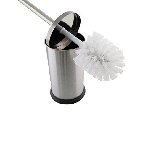 Bad-Set, 2-teilig, Edelstahl matt Kosmetikeimer Badeimer Klobürste WC-Bürste WC Garnitur - 2